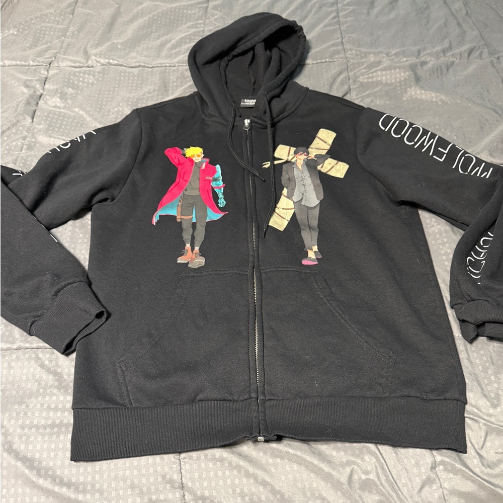 Trigun Stampede Black Zip Up Hoodie Size Medium Unisex